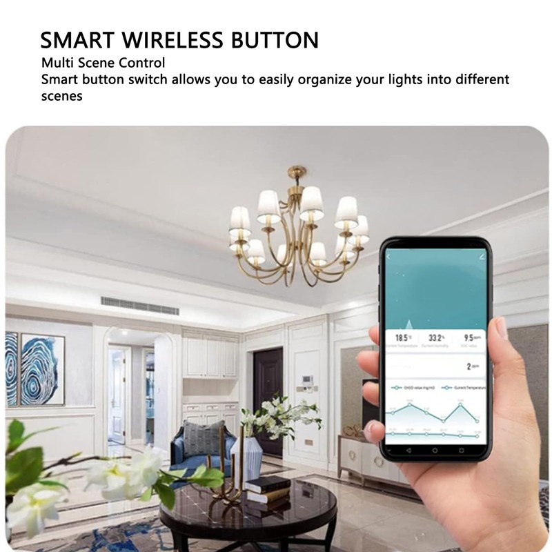 Syrisora TUYA Smart Button Smart Wireless Button Single Click Voice