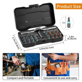 24 in 1 Magnetic Ratchet Screwdriver Set, Multi Bit DIY Magnetic Screwdriver Set with Detachable Ratchet Handle, Portable Precision Repair Tool Kit for Furniture, Electronics, Bicycle