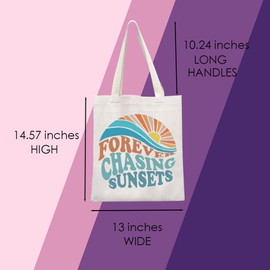 Beach Gift Forever Chasing Sunsets Tote Bag Summer Lover Gift Beach Life Gift (Forever Tote)