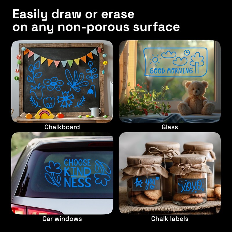 ARTISTRO 2 x Blue Fine Point Chalk Marker Pens