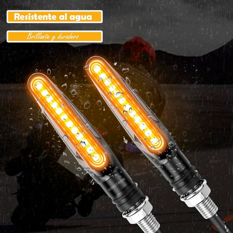 Set 4 Piezas De Luces Direccionales Intermitentes LED Para Moto