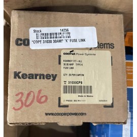 Cooper Kearney Fuse Links 31030 Type K 30AMPS, 25 per case