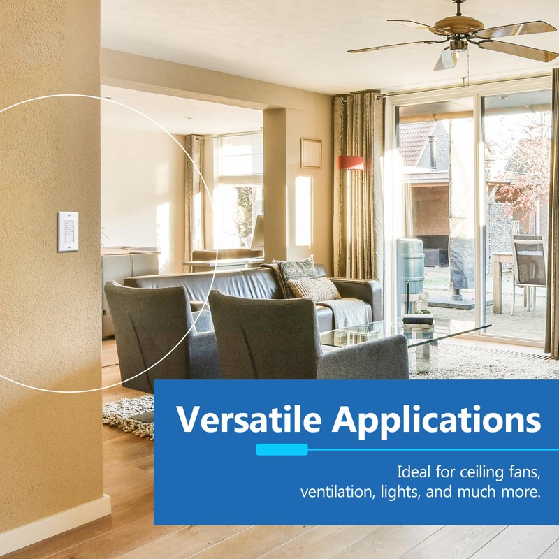 LIDER 2-Hour Countdown Timer Switch with Wall Plate, 5-10-20-30 Min,