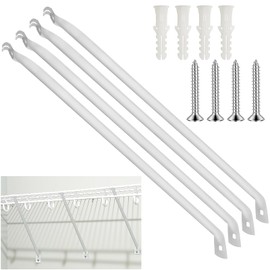 JLXCCHZJ 4 Pcs 12 Inch Heavy Duty Metal Wire Shelf Brackets with Installation Kit,Strong Support for Closet Wire Shelving,Versatile Shelf Accessories for Home & Office