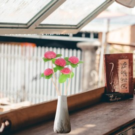 HOMSFOU 5pcs Reed Diffuser Sticks Set, Flower Rattan Reed Fragrance Diffuser and Flower Replacement Refill Rattan Sticks for Home Office Decor