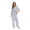 LUBOT Silk Pajamas for Women Satin Pajama Sets Printed PJ