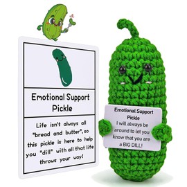 xinrongda Pocket Hug Positive Pickle, Mini Plush Figures, Funny Pickle Doll, Knitting Wool Doll, Courage Gift, Best Friend, Funny Gift for Family, Friend, Patient