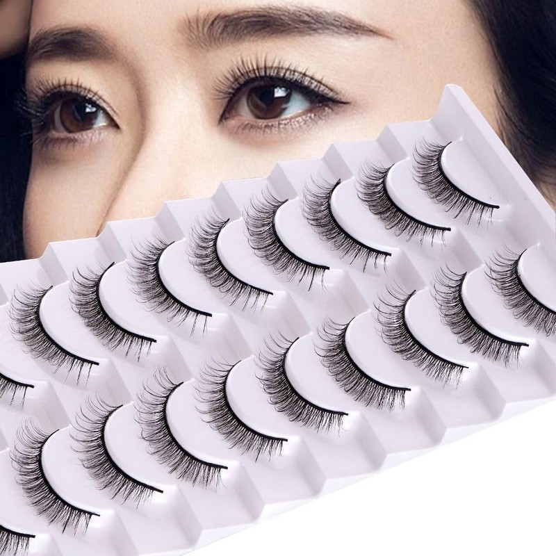 10 Pairs False Eyelashes, Natural Look Short Eyelashes, Cat Eyes,