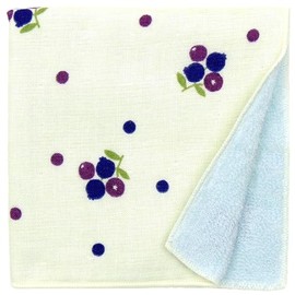 Hamamonyo Washed Towel Handkerchief, Blueberry Polka Dot