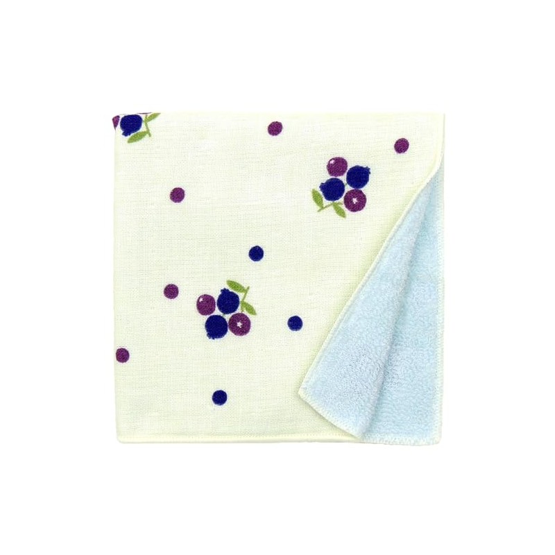 Hamamonyo Washed Towel Handkerchief, Blueberry Polka Dot