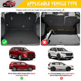 JTYZSM Backrest Mat for 2023 2024 2025 Honda CRV Hybrid Cargo Mat All Weather Rear Seat Back Cover Mat Cargo Liner for 2023-2025 Honda CR-V Accessories (Fit 23-25 Hybrid Upper Deck)