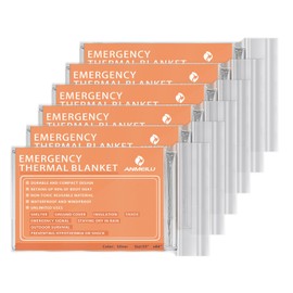 Emergency Mylar Thermal Blankets -Space Blanket Survival kit Camping Blanket (Pack of 6). Perfect for Outdoors, Hiking, Survival, Bug Out Bag ，Marathons or First Aid