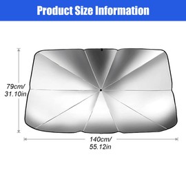 Car Sun Protection Front Screen, Parasol Car with Adjustable, Car Windscreen Parasol, Sun Protection Car Windscreen Foldable, UV Protection Car Parasol