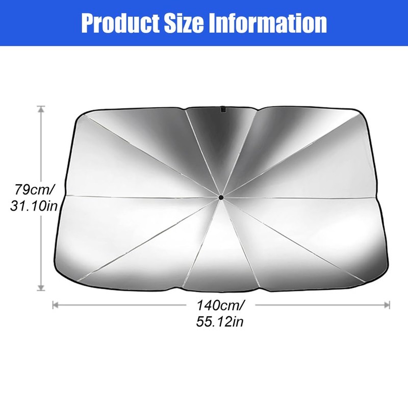Car Sun Protection Front Screen, Parasol Car with Adjustable, Car