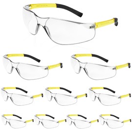 Salfboy 10 Pack Clear Safety Glasses with ANSI Z87.1 Scratch Resistant Eyewear for Women Man Lab Goggles Eye Protection