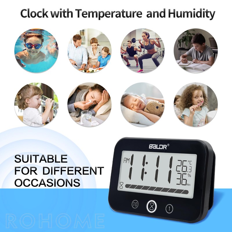 Waterproof Hanging Timer for Bathroom, Digital Kids Shower Clock with