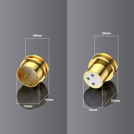Tertullus 2 x XLR End Caps XLR Cap Noise Stopper Caps (Gold-Plated, 2 Pieces XLR Female)