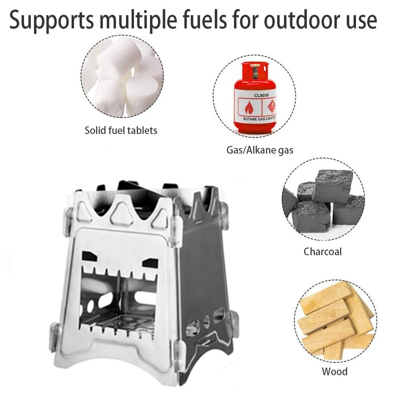 Flatpack Stainless Steel Wood Stove- Lightweight, Durable, Multi-Fuel, Portable &