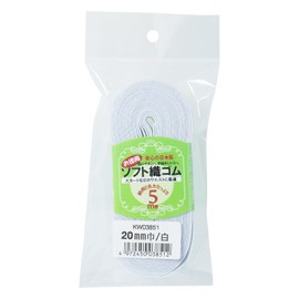 Soft Woven Elastic 16.4 ft (5 m) Roll White (0.8 inch (20 mm), White) Waist Elastic Sewing Tool Craft Slacks Skirt Pajamas