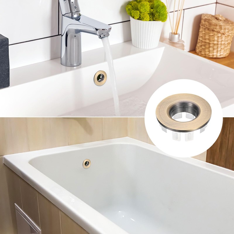 uxcell 8pcs Sink Overflow Rings, Bathroom Kitchen Basin Trim Bath