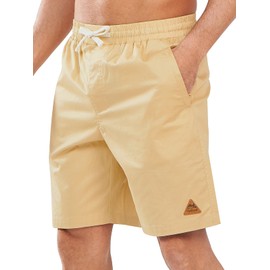 NORTHYARD Men's Casual Shorts-Cotton 9" Golf Work Summer Beach Hiking Shorts with Pockets LIGHTKHAKI L