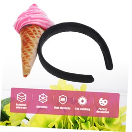 Homoyoyo Ice Cream Headband for Women Lightweight Hair Accessory for Parties Face Wash Makeup Stylish Cone Design for Spa and Daily Use Versatile Hair Decoration