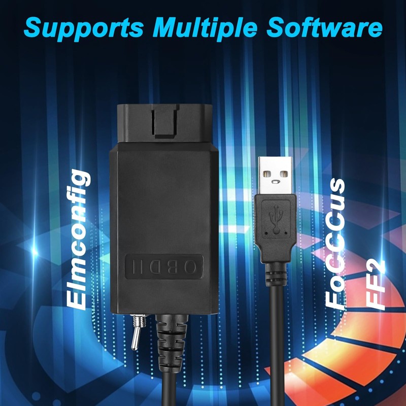 XMSJSIY USB OBD2 Scanner Adapter with MS-CAN/HS-CAN Switch OBDII Diagnostic