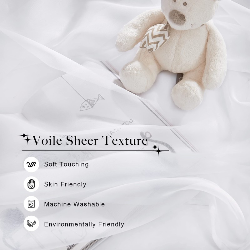 NICETOWN Kids Bed Canopy for Nursery - Decorative Soft Voile