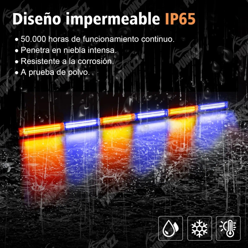 Barra Torreta Estrobo Codigo Leds Cob Policia 35 PuLG 60w