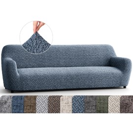 PAULATO BY GA.I.CO. Sofa Slipcover - Stretch Couch Cover - Stylish Cushion Sofa Cover - Soft Polyester Fabric Slip Cover - 1-Piece Form Fit Washable Protector for Pet - Microfibra - Venezia Blue