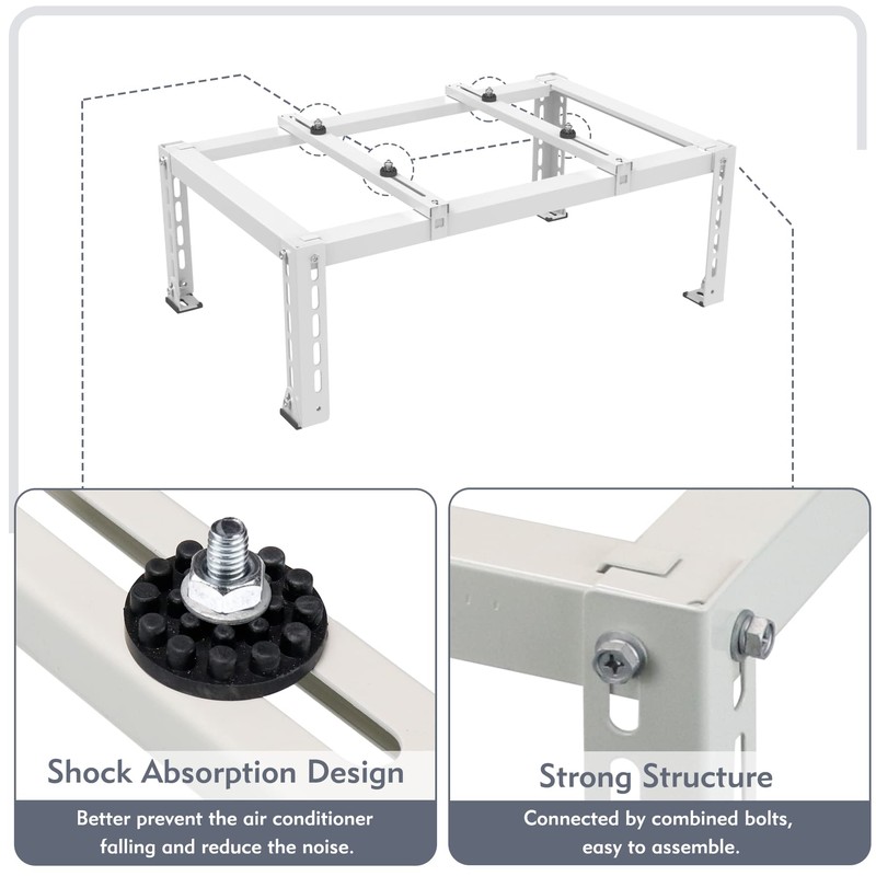Flamorrow Ground Stand Bracket, Heavy Duty Mini Split Ground Stand