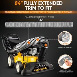 69860 Lawn Vacuum Hose 84" Length (Maximum Elongation) by 6" Wide Leaf Vac Hose Replacemen Agri Fab 41882 Mow-N-Vacs and Chip-N-Vacs Riding Mower Flex Hose 45-0577, 45-0578,45-0567