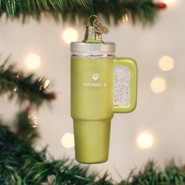 Old World Christmas Green Kringle Cup Glass Hanging Ornament