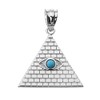 925 Sterling Silver Egyptian Pyramid Charm with Evil Eye Pendant