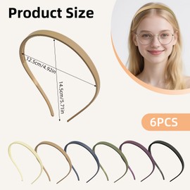 GTNCE 6 Pcs Thin Headbands for Women, Zigzag Hairbands for Glasses Wearers, Non-Slip Matte Hair Hoops with Teeth, Lightweight Flexible No Pressure Headband for Girls and Women (6 colors)