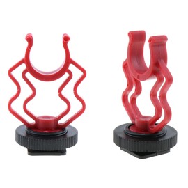 MEETOOT 2PCS External Video Microphone Shock Mount Interview Special SLR Phase Record Microphone Holder Suitable for Making Vlog and Live and Video Interview