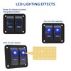 Switch Panel 2 Gang Aluminum Toggle Switch, Waterproof 12V/24V Marine