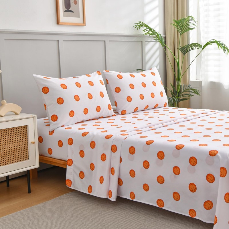 Chezmoi Collection 4-Piece Kids/Teens Sports Sheet Set - Soft Microfiber