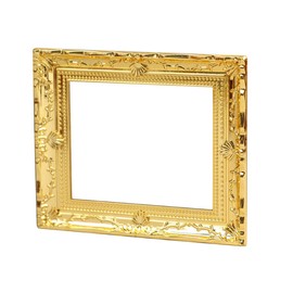 Toyvian Simulation Frame Mini House Photo Frame Dollhouse Furniture Decorative Mini Frame Golden Plastic Mini Photo Frame Mini House Layout Props Picture Frame 1/12