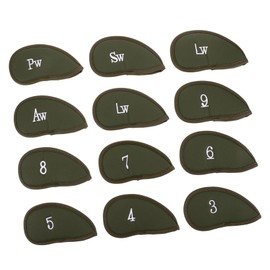 Gatuida 12pcs PU Leather Golf Club Head Covers Set for Putter Thickened Protective Golf Iron Head Protectors for Golfers