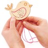 Baker Ross FC722 Bird Wooden Threading Keyring and Bag Dangler
