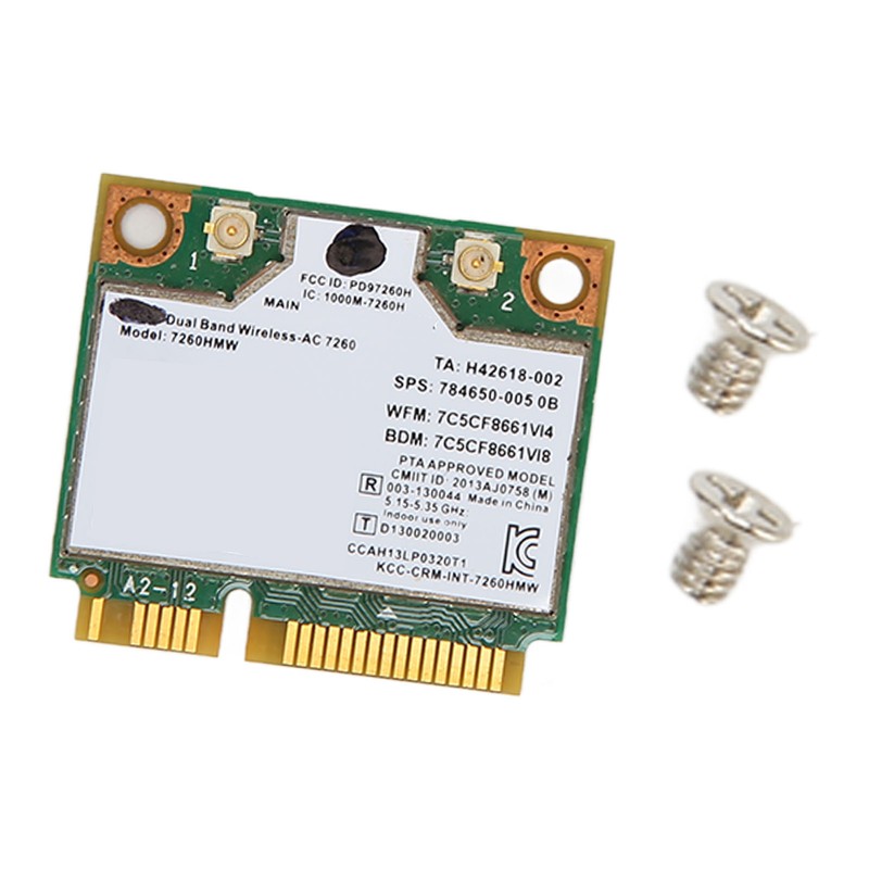7260HMW Network Card 300Mbps 2.4GHz 867Mbps 5GHz BT4.0 Stable Safe