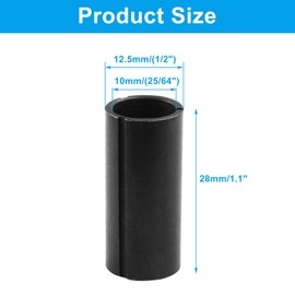 Unlorspy 2PCS Router Conversion Chuck Adapter 12.7mm (1/2") to 10mm (25/64") Black Carbon Steel Router Collet Converter Bits for Woodworking Engraving Machine Tools