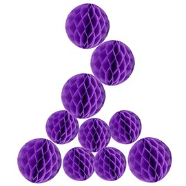 Honeycomb Balls Party Decorations 10 Pieces 6" 8" Tissue Paper Pom Poms Flower Balls for Birthday Wedding Party Baby Shower Nursery Wall Decor (10 Pieces 6" 8" Light Purple)