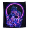 GRHOSE Astronaut Mushroom Forest Planet Blacklight UV Reactive Trippy Tapestry