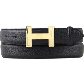 BELTINGER Hailey Women's Belt Made of Textured Leather, 3 cm, Slim Leather Belt for Women, 30 mm, Shiny Gold, Black, Gold