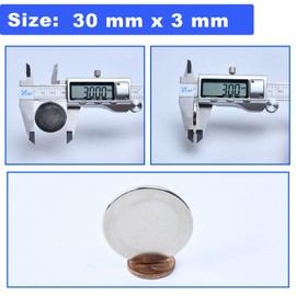 30x3mm Super Strong Fridge Magnets, Large Neodymium Disc Magnets, Heavy Duty Crafts Magnet s, Round Rare Earth Magnet s for Crafts, DIY, Building, Billboard in Home, Office, Small Whiteboards