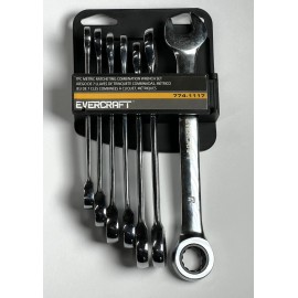 Evercraft New EVERCRAFT 7 Piece Racheting Wrench Set Metric Polished Chrome