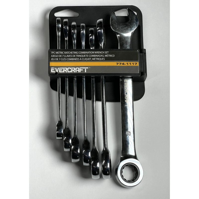 Evercraft New EVERCRAFT 7 Piece Racheting Wrench Set Metric Polished