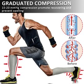 Ailaka 15-20 mmHg Zipper Compression Socks for Women Men, Closed Toe Support Graduated Medical Varicose Veins Hosiery, Perfect for Athletics, Running, Flight Travel, Support, Edema, Pregnancy